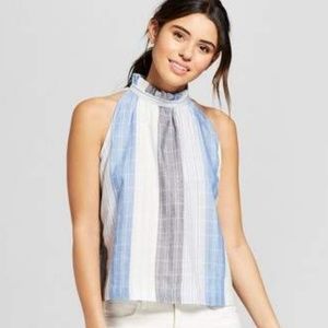 Universal Thread Multicolor Striped Halter Top